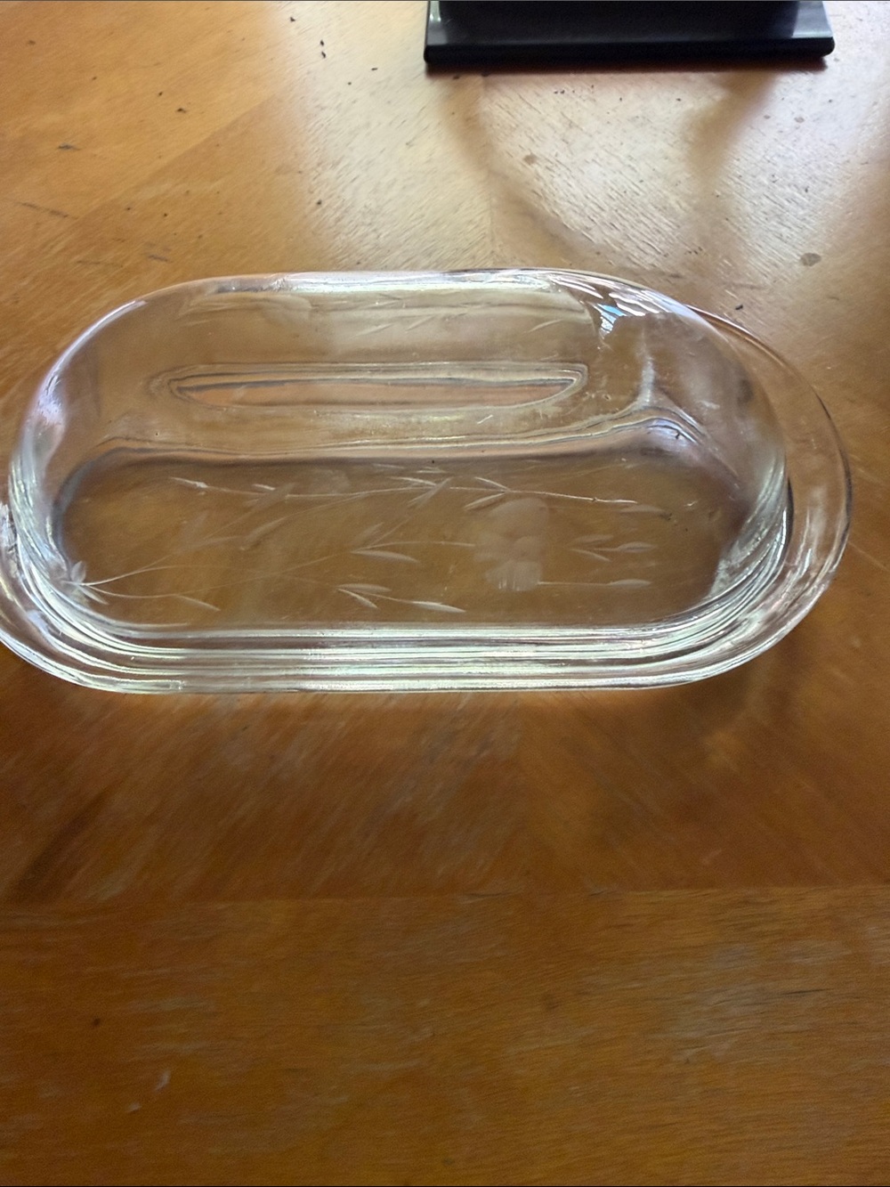Etched Clear Glass Oval Serving Dish - Home Accents